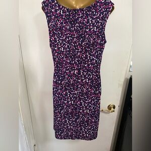 Ann Taylor Faux Wrap Patterned Midi Dress